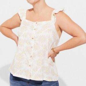 NWT Torrid Gauze Ruffle Tank Top